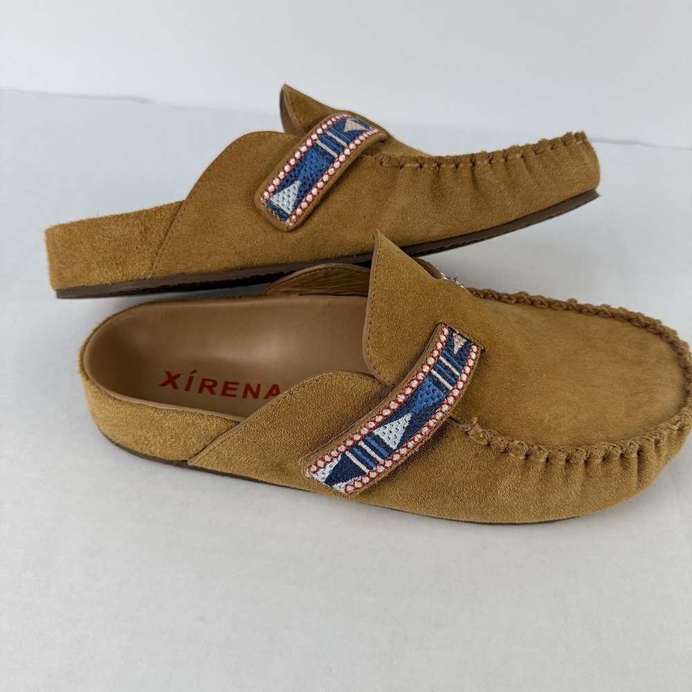 Xirena Suede Beaded Moc Mule Womens 36 Tan Slip-On Comfort Shoe $285 - Picture 4 of 10